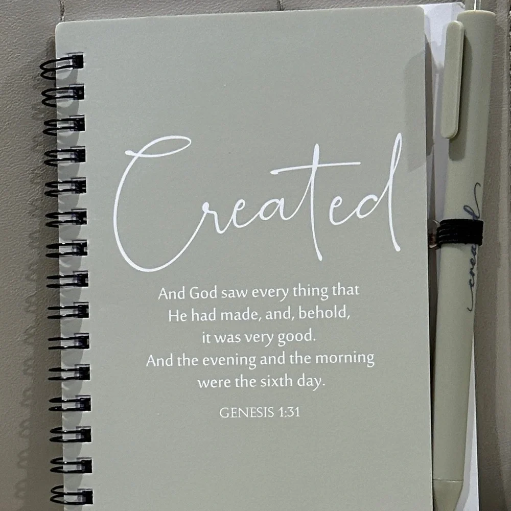 Bible Verse Notebook Trio & Pens Loved - John Brave - Joshua Created - Genesis